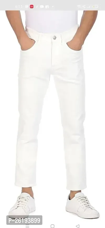 Stylish Cotton Blend Mid-Rise Jeans For Men-thumb2