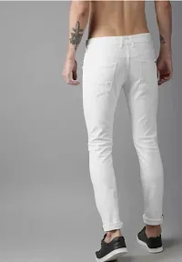 Men Plain White Jeans-thumb1