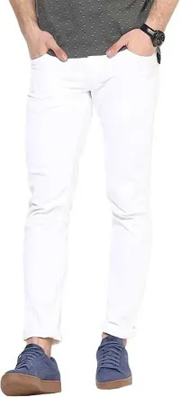 Stylish Cotton Blend Mid-Rise Jeans For Men