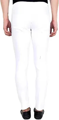 Stylish White Cotton Blend Mid-Rise Jeans For Men-thumb1