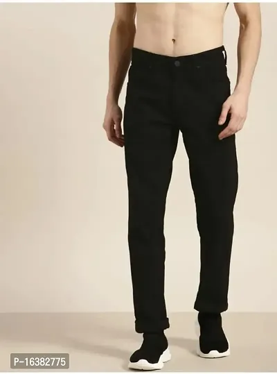 Men Plain Black Jeans-thumb0