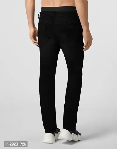 Stylish Black Denim Mid-Rise Jeans For Men-thumb2