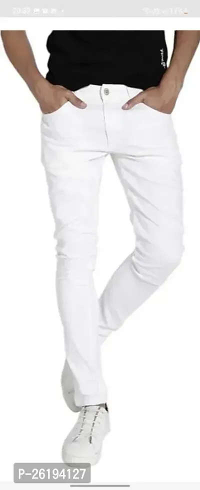 Stylish Cotton Blend Mid-Rise Jeans For Men-thumb0