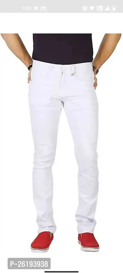 Stylish Cotton Blend Mid-Rise Jeans For Men-thumb0