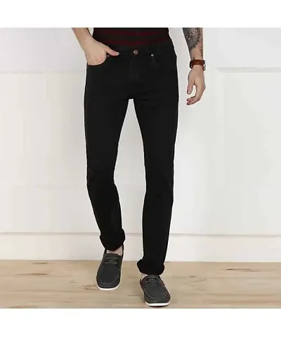 Stylish Satin Solid Jeans For Men