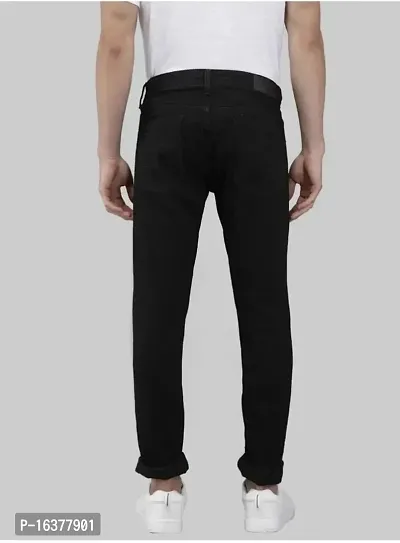 Men Plain Black Jeans-thumb2