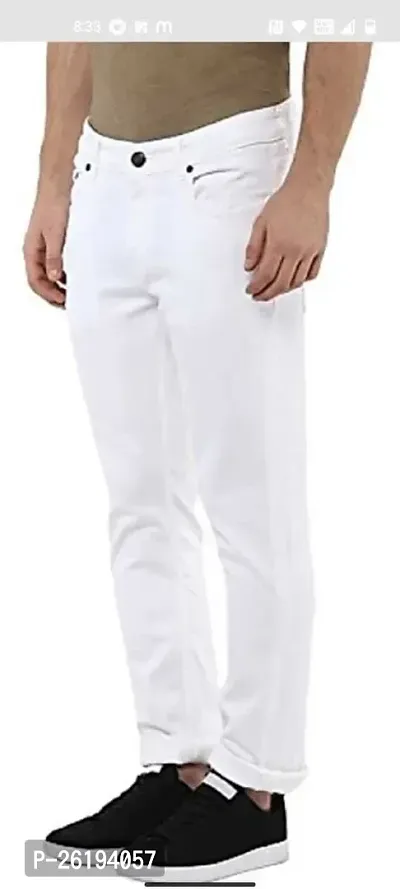 Stylish Cotton Blend Mid-Rise Jeans For Men-thumb2