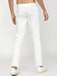 FLETE Stylish White Denim Mid-Rise Jeans For Men-thumb1