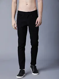 Stylish Denim Black Regular Fit Mid-Rise Jeans For Men-thumb2