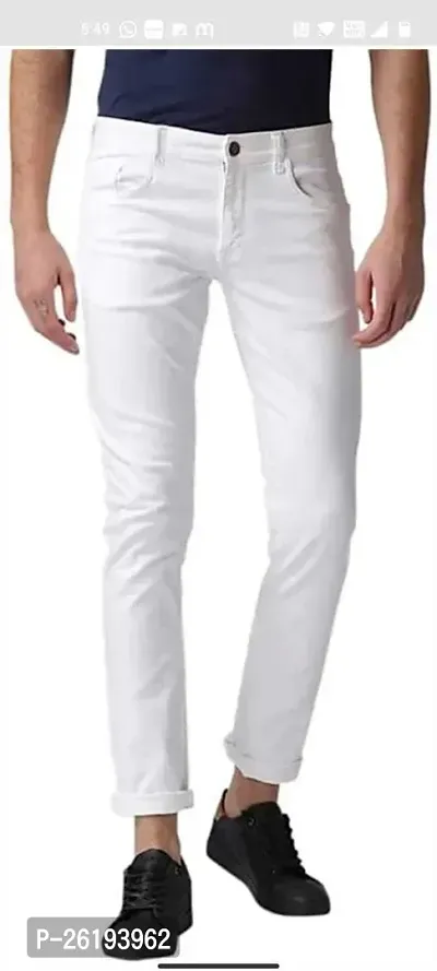 Stylish Cotton Blend Mid-Rise Jeans For Men-thumb0