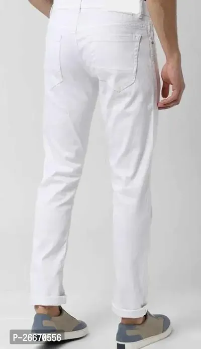 Stylish White Denim Mid-Rise Jeans For Men-thumb2