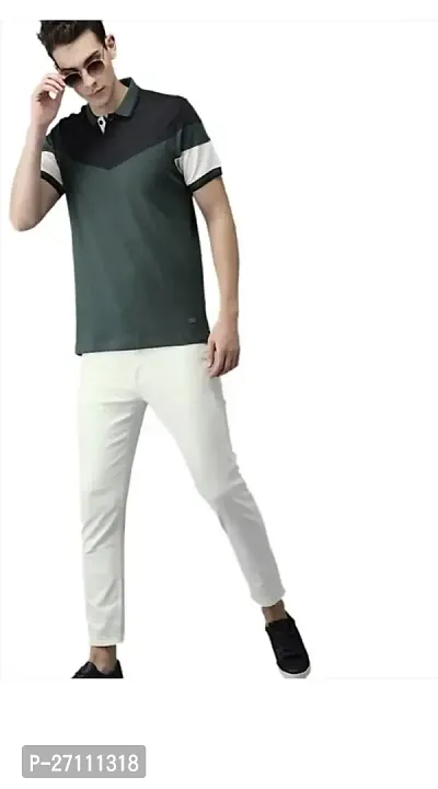 Stylish White Cotton Blend Mid-Rise Jeans For Men