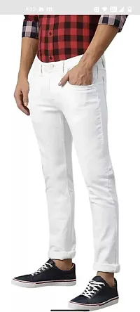 Stylish Cotton Blend Mid-Rise Jeans For Men-thumb1