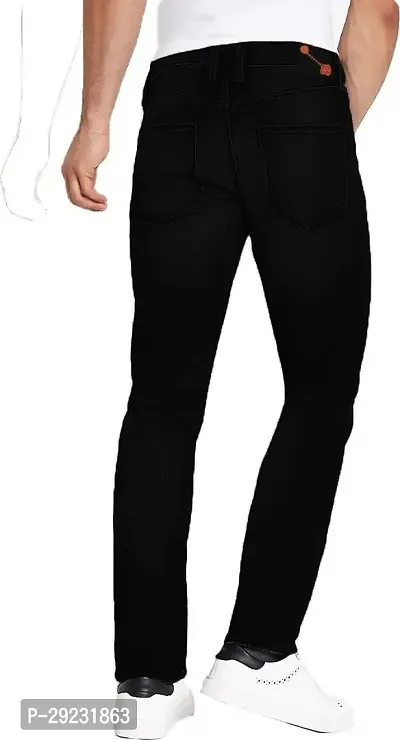 Stylish Black Denim Mid-Rise Jeans For Men-thumb2