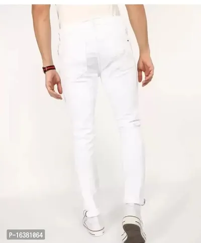 Men Plain White Jeans SDJK23KJ-thumb2
