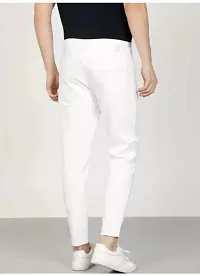 Men Plain White Jeans-thumb1