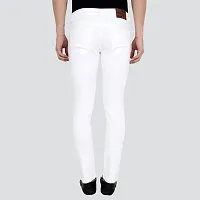 Bestloo Stylish White Cotton Blend Mid-Rise Jeans For Men-thumb1