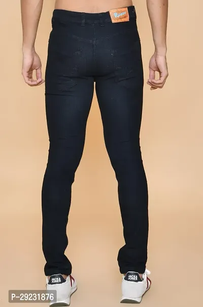 Stylish Black Denim Mid-Rise Jeans For Men-thumb2