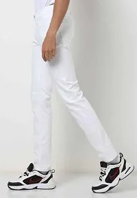 Stylish White Denim Solid Mid-Rise Jeans For Men-thumb2