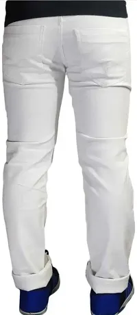 Men Plain White Jeans-thumb1