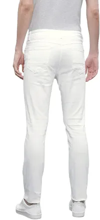 ether Stylish White Cotton Blend Mid-Rise Jeans For Men-thumb2