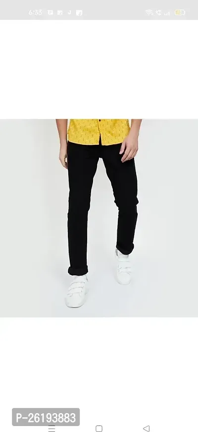 Stylish Cotton Blend Mid-Rise Jeans For Men