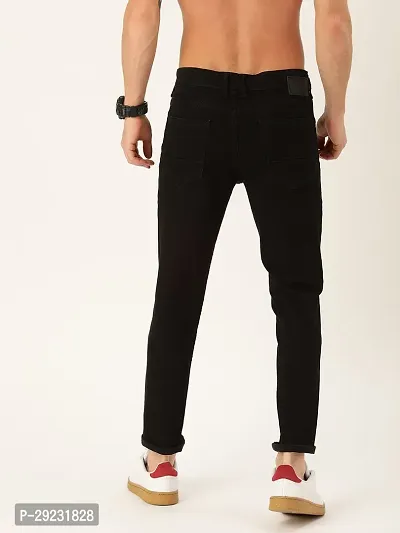 Stylish Black Cotton Blend Mid-Rise Jeans For Men-thumb2