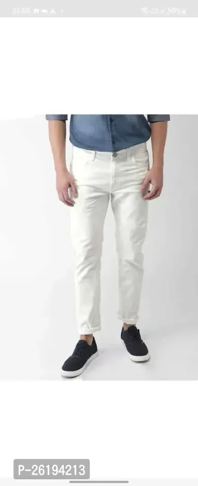 Stylish Cotton Blend Mid-Rise Jeans For Men