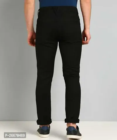 Stylish Black Denim Mid-Rise Jeans For Men-thumb3