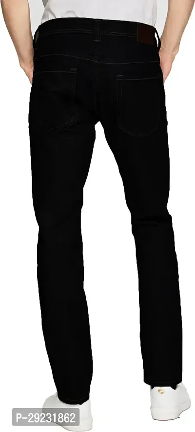 Stylish Black Denim Mid-Rise Jeans For Men-thumb2