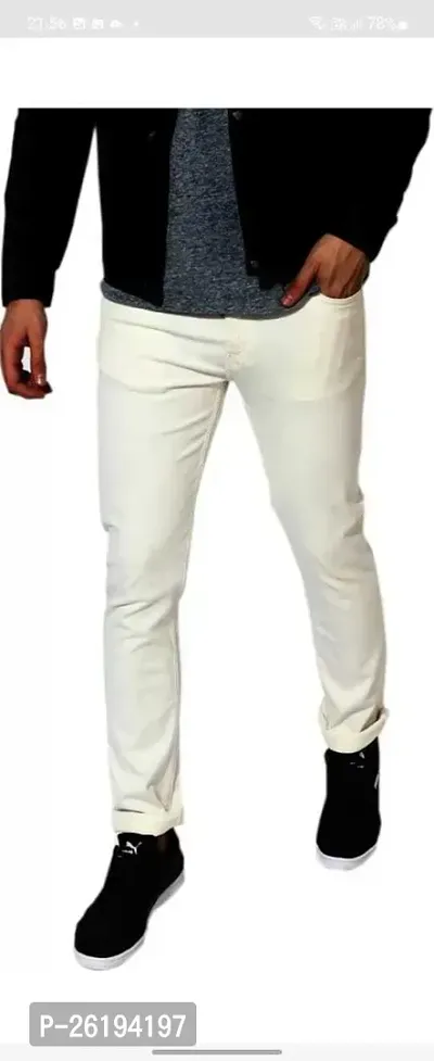 Stylish Cotton Blend Mid-Rise Jeans For Men