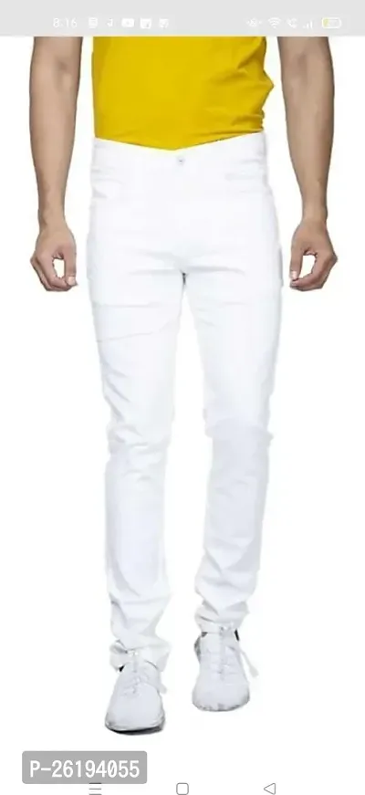 Stylish Cotton Blend Mid-Rise Jeans For Men-thumb0