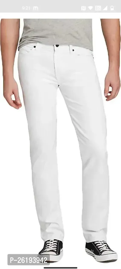 Stylish Cotton Blend Mid-Rise Jeans For Men-thumb0