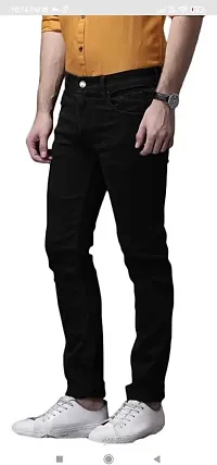 Stylish Cotton Blend Mid-Rise Jeans For Men-thumb2