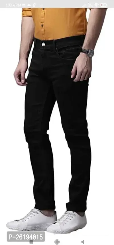 Stylish Cotton Blend Mid-Rise Jeans For Men-thumb3