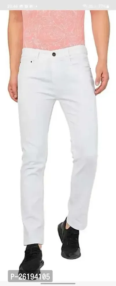 Stylish Cotton Blend Mid-Rise Jeans For Men