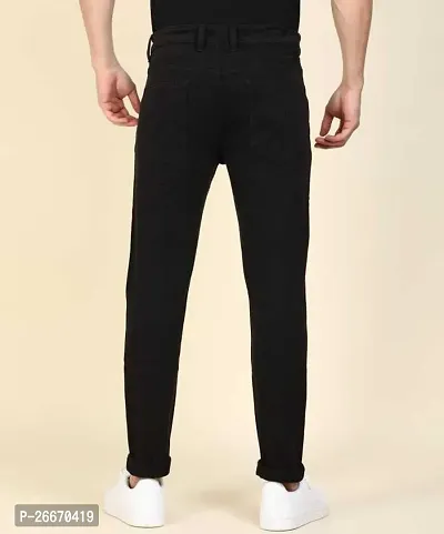 Stylish Black Denim Mid-Rise Jeans For Men-thumb2