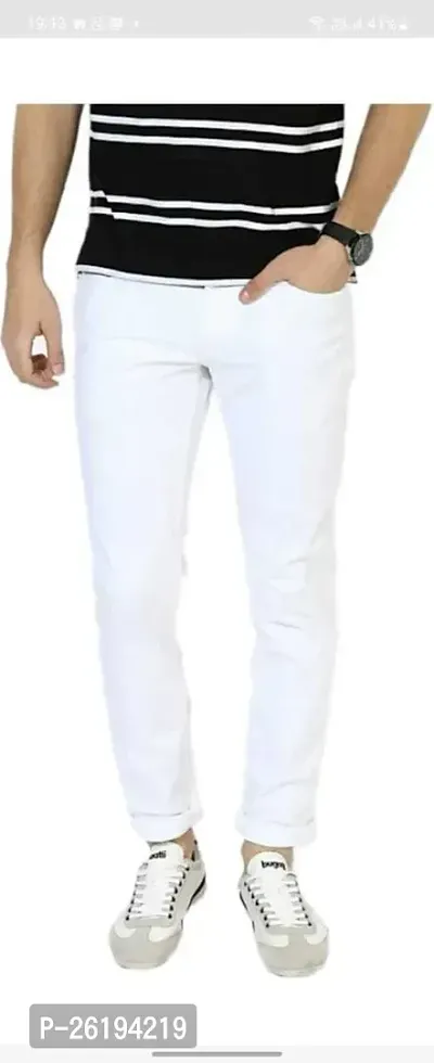 Stylish Cotton Blend Mid-Rise Jeans For Men-thumb0