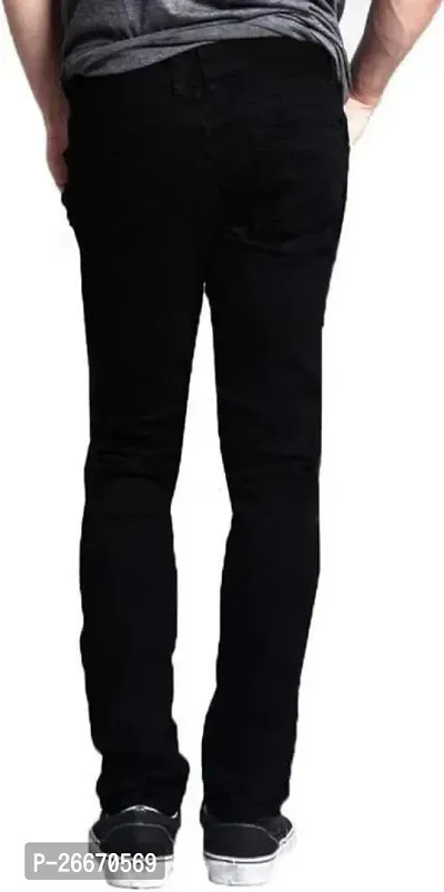 Stylish Black Denim Mid-Rise Jeans For Men-thumb2