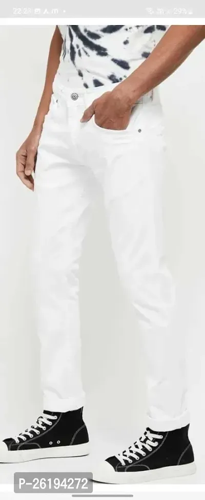 Stylish Cotton Blend Mid-Rise Jeans For Men-thumb3