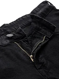 Stylish Black Cotton Mid-Rise Jeans For Men-thumb3