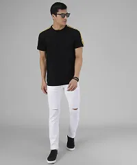 Bestloo Stylish White Cotton Blend Mid-Rise Jeans For Men-thumb4