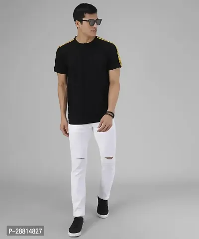Bestloo Stylish White Cotton Blend Mid-Rise Jeans For Men-thumb5