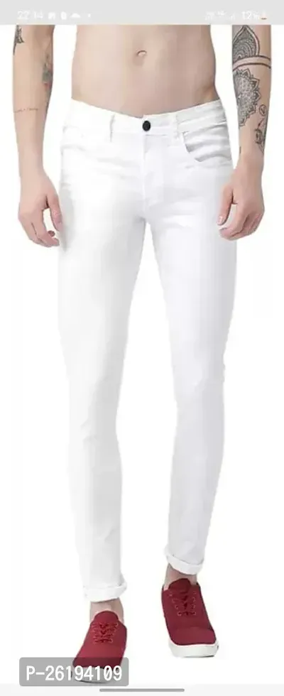 Stylish Cotton Blend Mid-Rise Jeans For Men