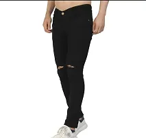 FLAYING MEN KNEE SLIT BLACK JEANS 93-thumb2