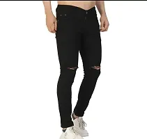 FLAYING MEN KNEE SLIT BLACK JEANS 93-thumb4