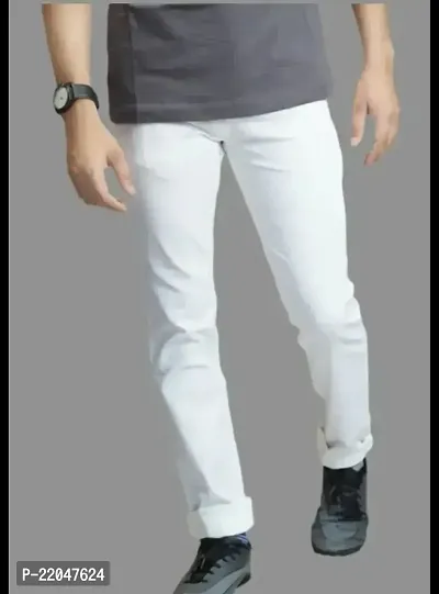 MEN PLAIN WHITE JEANS 105