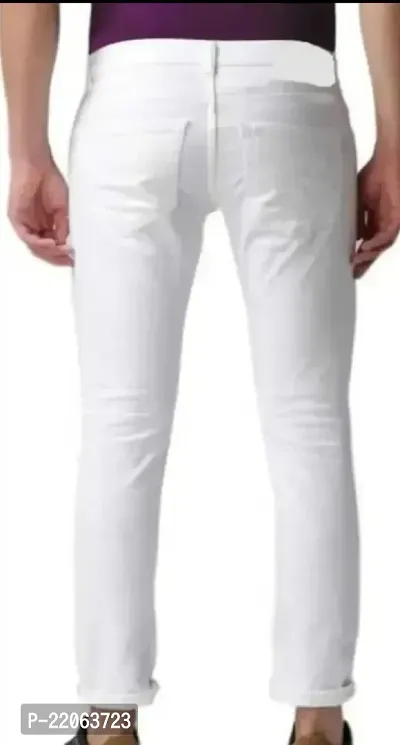 MEN PLAIN WHITE JEANS 110-thumb3