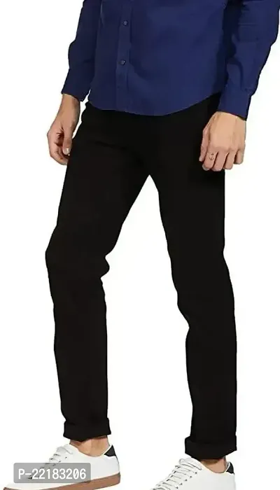 MEN PLAIN BLACK JEANS 125-thumb3