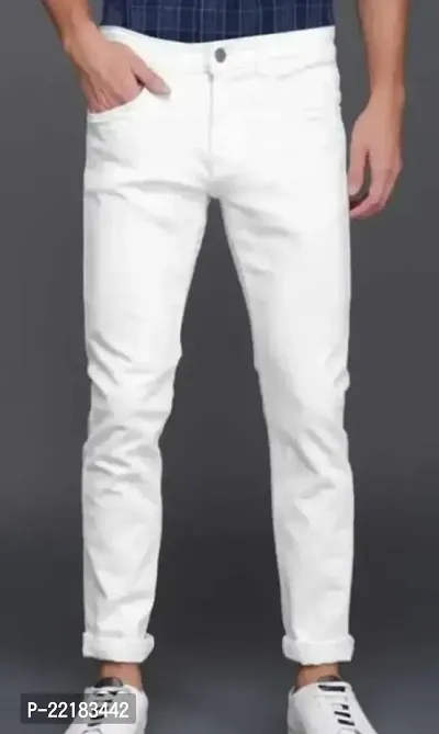 MEN PLAIN WHITE JEANS 165-thumb0